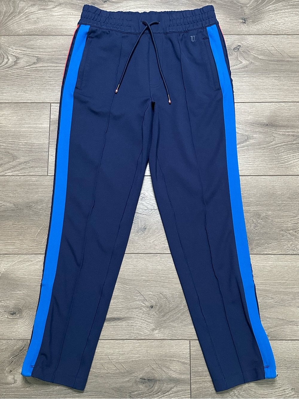 Wilson High Rise Ankle Zip Tennis Track Pants Blue Red Size Small
